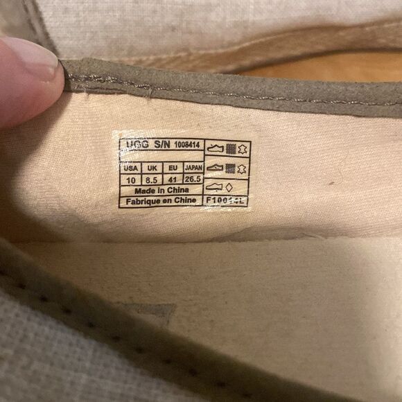 UGG Beige Espadrille Ballet Canvas Slip On Flats Size 10 - Picture 10 of 10
